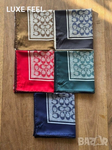 Дамски Шалове - Коприна ⚜️ Coach , снимка 5 - Шалове - 53021580