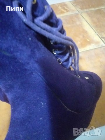 Лилави обувки на платформа , снимка 2 - Дамски елегантни обувки - 39307957