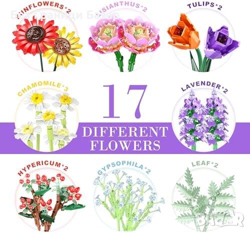 Нов Арт Сет за Възрастни - 976 Части Цветя за Декорация Направи си сам, снимка 2 - Други - 44568624