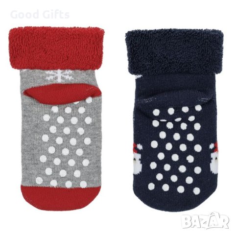 2 чифта Бебешки коледни чорапи, Снежен човек и Елени, снимка 2 - Бебешки чорапи - 42779290