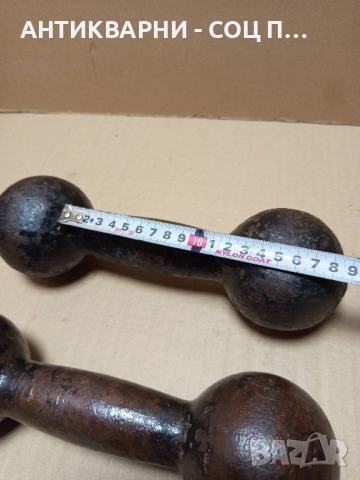 Комплект Стари Фитнес Уреди Гири Гирички 2×5кг., снимка 6 - Антикварни и старинни предмети - 51851476