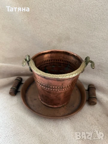 Кофичка за лед и поднос от мед