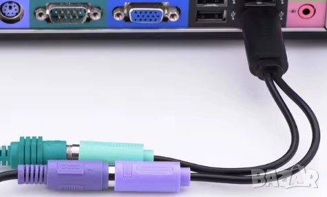 PS2 към USB адаптер с кабел, снимка 2 - Кабели и адаптери - 51978710