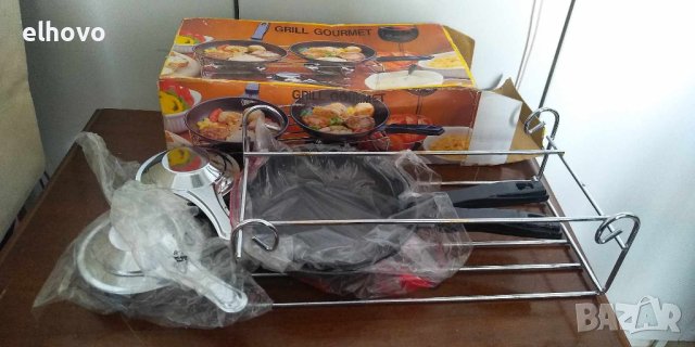 Комплект двоен котлон спиртник+2тиганчета, снимка 3 - Газови котлони - 42624812