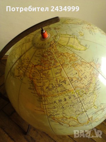 Продавам рядьк американски  географски глобус от 1950-те., снимка 3 - Други - 31007322