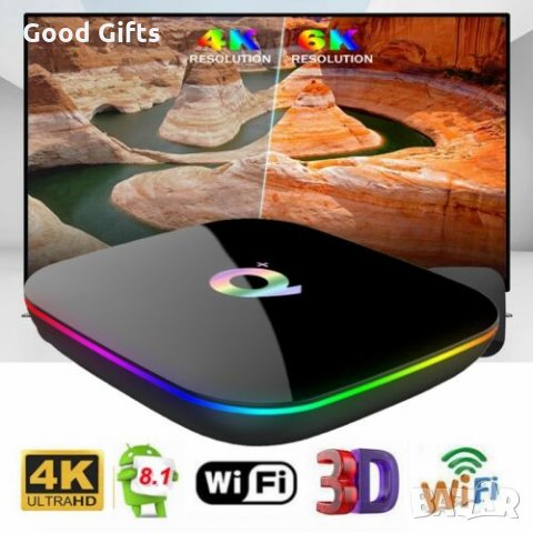 Супер Мощен Smart TV BOX Android 9.0 Q Plus тв бокс, снимка 3 - Плейъри, домашно кино, прожектори - 29524849