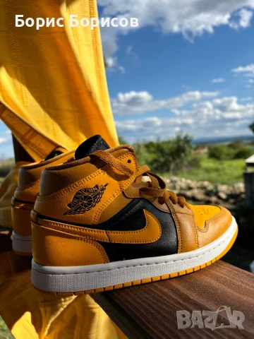 Nike Air Jordan 1 Mid Chutney Sneakers Shoes BQ6472-700 Women's Size 6,5, снимка 7 - Маратонки - 50686657