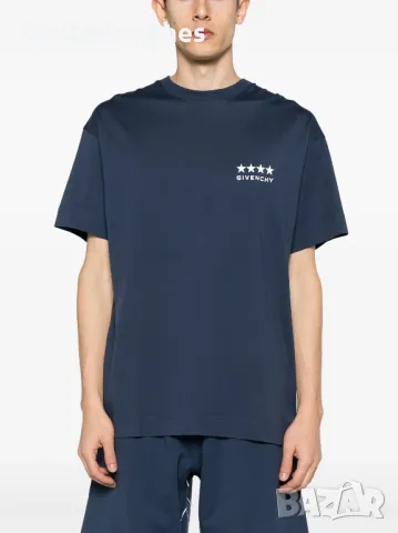 GIVENCHY Navy Blue 4G Star Logo Print Relaxed Fit Мъжка / Дамска Тениска size M, снимка 4 - Тениски - 47324476
