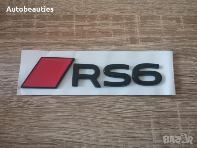 емблема Audi RS6 нов стил черно с червено