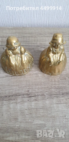 Стари камбани,месинг бронз,метал,фигура,камбана, снимка 4 - Антикварни и старинни предмети - 54200989