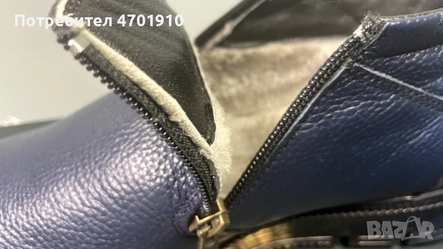 Мъжки сини зимни ботуши Ducavelli  от естествена кожа., снимка 3 - Мъжки ботуши - 53019269