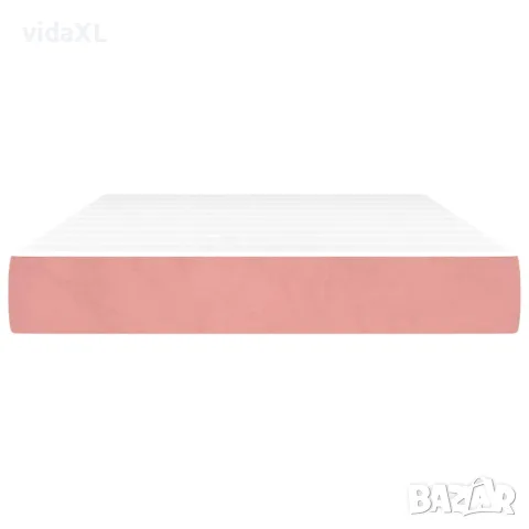 vidaXL Матрак за легло с покет пружини средна твърдост розов 120x200x20 см кадифе, снимка 3 - Матраци - 56147256