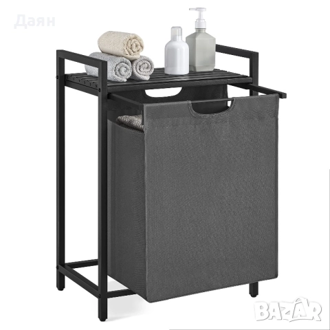 Кош за пране VASAGLE, подвижна платнена чанта, 65L