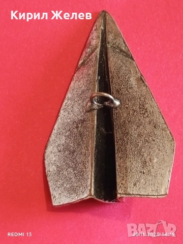 ВИСУЛКА САМОЛЕТ АВТОРСКО БИЖУ МЕТАЛНО СРЕБРИСТ ЦВЯТ 52165, снимка 4 - Колиета, медальони, синджири - 52502506