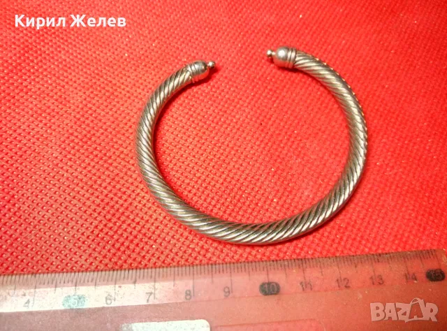 СТИЛНО ОРНАМЕНТИРАНА НИКЕЛИРАНА МЕДНА ГРИВНА Тип ТОРКВА МАЙСТОРСКА РЕТРО ИЗРАБОТКА 47425, снимка 2 - Гривни - 47337505