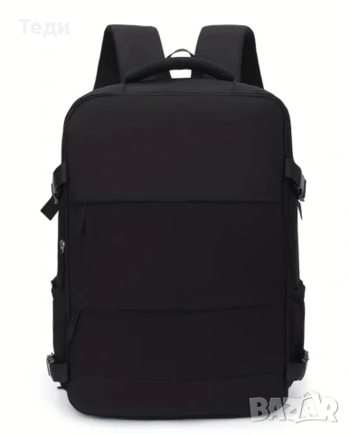 🎒 Кабинна раница за самолет – без доплащане | Черна / Слонова кост,подходяща и за ръчен багаж, снимка 5 - Куфари - 53304738