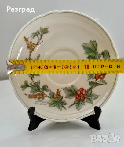 Порцеланов сет чаша с чинийка за чай Seltmann Weiden Bavaria W.Germany, Waldbeere, снимка 9 - Чаши - 48544851