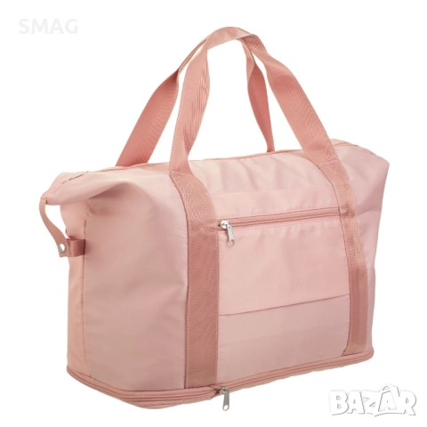 Сгъваема пътна чанта сак, розова с отделения, 42 л._1239402, снимка 3 - Сакове - 52277961