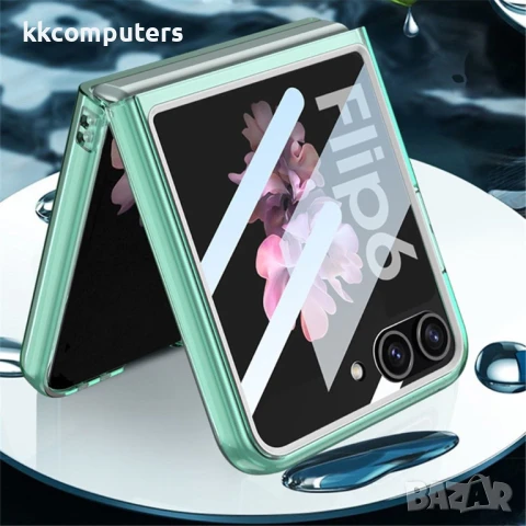 Samsung Galaxy Z Flip7 FE 5G / Z Flip6 5G PC Калъф с протектор от закалено стъкло , снимка 14 - Калъфи, кейсове - 51415533
