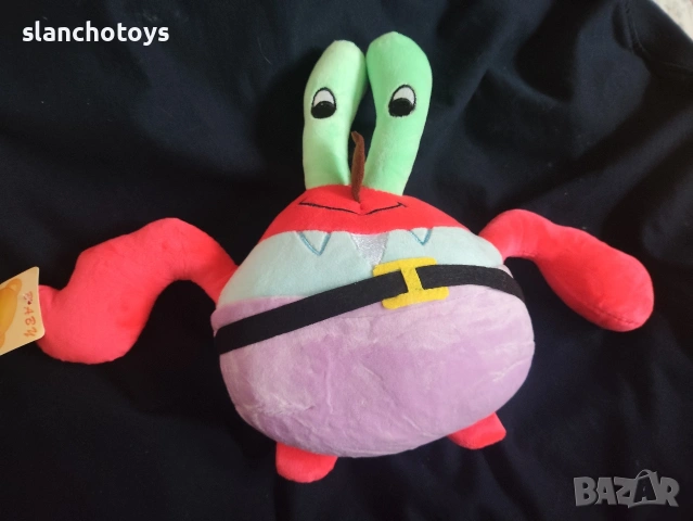 Голям Спондж Боб, около 45\45,г-н Рак30/35, сепия-28см и планктон-30см, снимка 6 - Плюшени играчки - 36392371