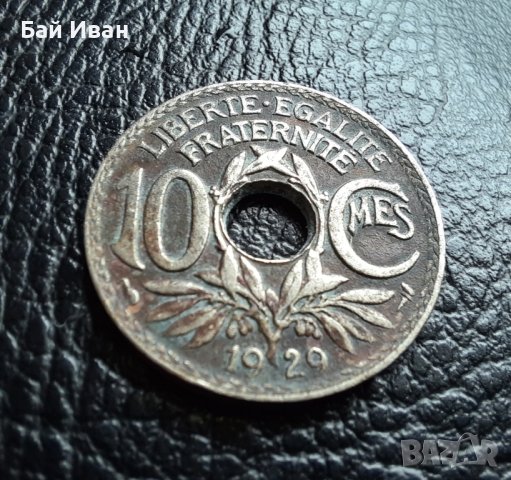 Стара монета 10 сантима 1929 г. Франция - красива !, снимка 2 - Нумизматика и бонистика - 42210847