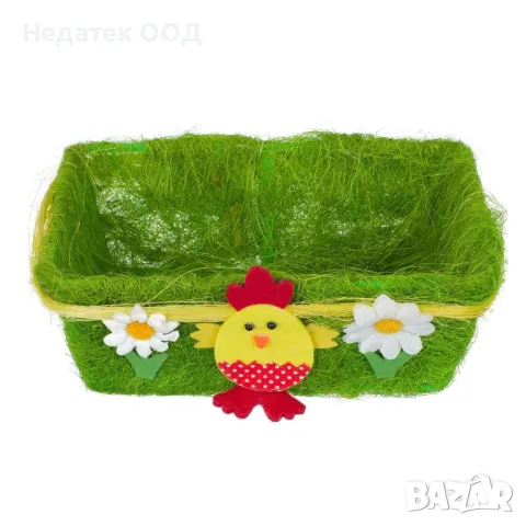Великденска декоративна кошница, Зелен, 20x16x7cm, снимка 2 - Декорация за дома - 48675859