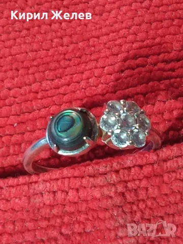 ПРЕКРАСЕН ФИН СКЪПОЦЕНЕН СРЕБЪРЕН ПРЪСТЕН СРЕБРО 925 с КРАЛСКИ СЕДЕФ и ЦИРКОНИ ЮВЕЛИРНА РАБОТА 48239, снимка 13 - Пръстени - 49757388