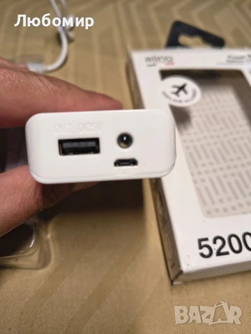 Преносима батерия Aiino 5200 mAh с фенерче 

, снимка 2 - Външни батерии - 50532802