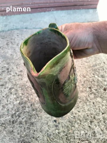 Релефна троянска керамична кана, снимка 5 - Антикварни и старинни предмети - 47384366