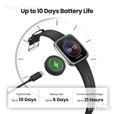 Смарт часовник Amazfit Active 2 Square NFC 43 мм – черен, снимка 8 - Смарт часовници - 55948608