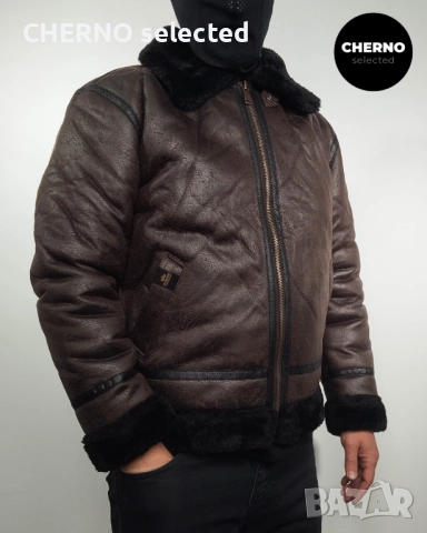 Бомбър яке от еко кожа ALPHA INDUSTRIES B3 Faux Leather bomber jacket – L – Ново с етикети, снимка 6 - Якета - 52850676