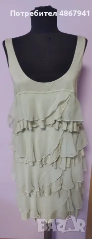 H&M Рокля L / M-L - Светло Зелено Sage - Воали - 100% Вискоза - Бохо