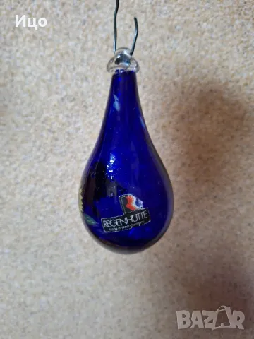 Коледни висулки Кобалтово стъкло, снимка 2 - Антикварни и старинни предмети - 50233024