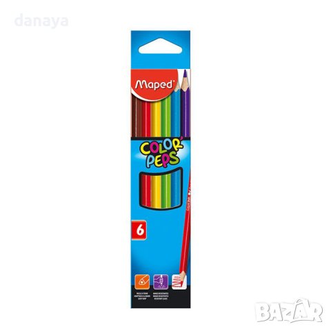 4505 Цветни моливи за рисуване Maped, 6 цвята, снимка 1 - Ученически пособия, канцеларски материали - 44456274