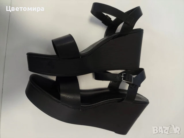Ежедневни дамски сандали на платформа в черно PAOLO BOCELLI Номер 39. , снимка 3 - Сандали - 51311376