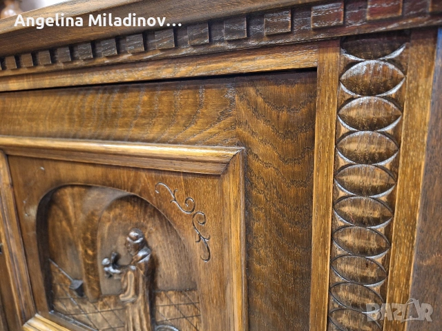 Винтидж ъглов шкаф с богата дърворезба , снимка 7 - Шкафове - 53366435