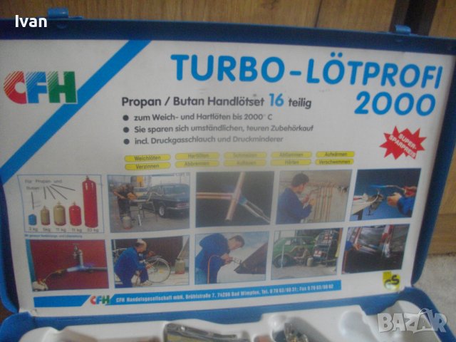 CFH PROFI-Нов Немски Старо Качество Сет/Комплект Газов Поялник/Дюзи-9 Части в Метален Куфар, снимка 4 - Поялници и запояване - 42415042