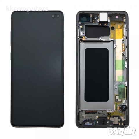 LCD Дисплей С РАМКА за Samsung SM-G975F Galaxy S10 Plus / GH82-18849A / Черен / Оригинал Service Pac