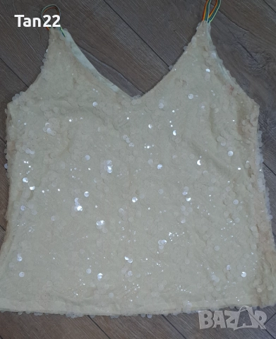 Дамски лъскав потник с пайети