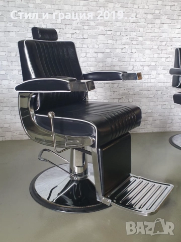 Бръснарски стол Novel - черен, снимка 2 - Бръснарски столове - 44600074