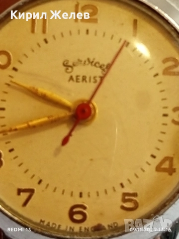 Стар механичен часовник мъжки Services Aerist made in England работи 51478, снимка 7 - Антикварни и старинни предмети - 52350373