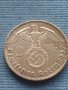 Сребърна монета 2 райхсмарки 1937г. Нацистка Германия със СВАСТИКА 39632, снимка 1