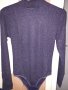 Ново дамско боди поло с дълъг ръкав тъмнолилаво, снимка 1 - Блузи с дълъг ръкав и пуловери - 30059536