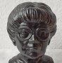 Бюст - глава жена с очила керамика, снимка 1 - Статуетки - 37586967