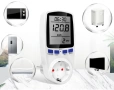 Ватметър Енергомер Контакт 220V LCD Измервател на Мощност и Консумация на Електроенергия, електромер, снимка 1
