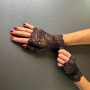 Елегантни черни дантелени ръкавици без пръсти 8022, снимка 1 - Ръкавици - 44293651