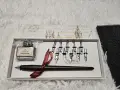 Нов калиграфски комплект с дървена перодръжка, туш и 11 сменяеми пера, снимка 1