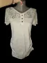 Еластична,бяла тениска с дантела, снимка 4
