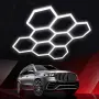 LED хексагонално осветление за гараж и работилница 280W, 6500K, 257.6×244.4 см, 35 LED панела, IP54, снимка 9