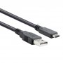 Кабел USB2.0 към USB Micro Type C 1.8m Черен За бързо Зареждане VCom SS001361 Cable USB-Type C M/M, снимка 1 - Кабели и адаптери - 34384271